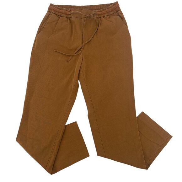 Zara Womens Size Small Pull On Drawstring Waist Tan Pants Pleats - Picture 1 of 10
